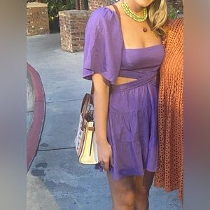Free People Cross of Sunlight Mini Dress - Size Small - Purple